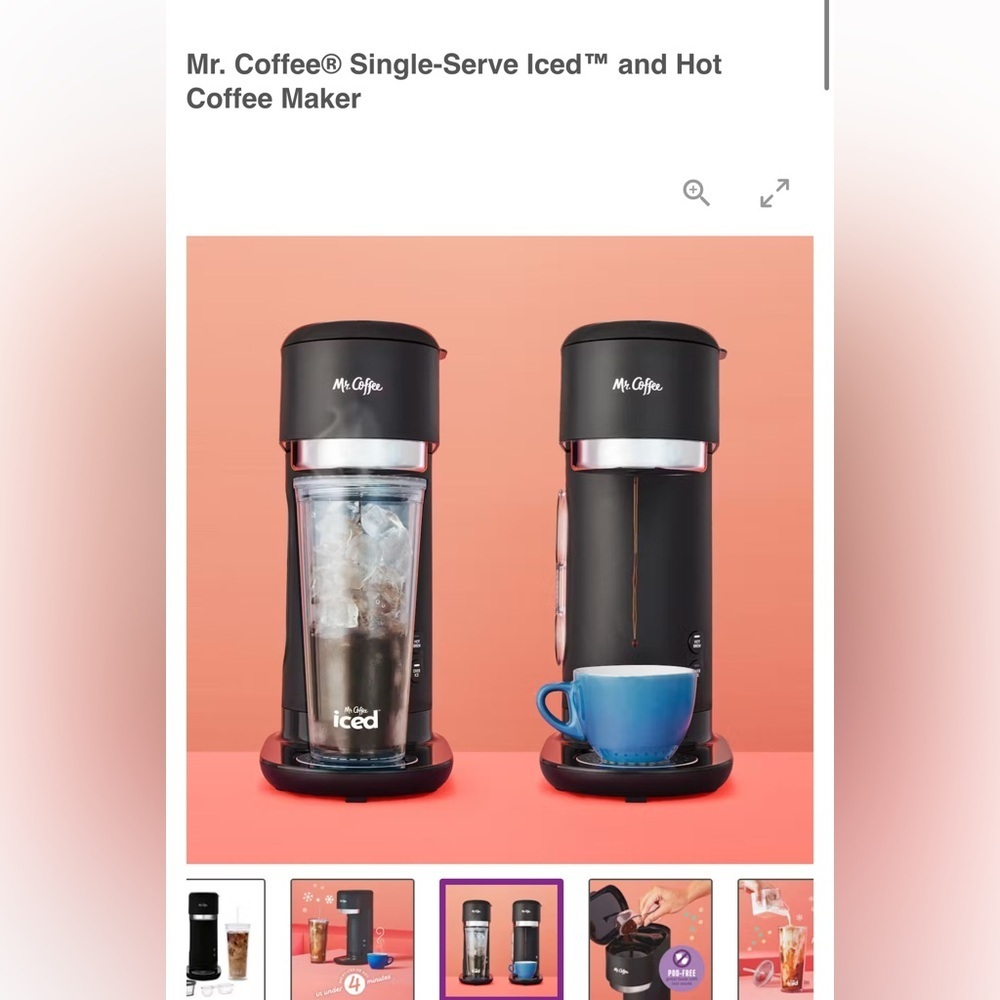 NIB Mr. Coffee Iced + Hot Single Serve Coffee Maker with Reusable Filter - Picture 1 of 6